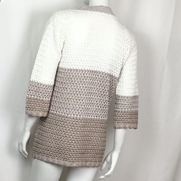 Crochet Long Sweater Fits M/L 3/4 Sleeve Sweater - Picture 4 of 5